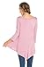 Frumos Womens Tunic 3/4 Sleeve Handkerchief Hem Tunic Top