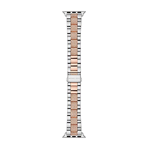 Michael Kors Band compatible with Apple Watch, 38/40/41 mm 20 mm 2T Silver/Rose Stainless Steel, MKS8005