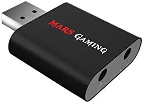 MARS GAMING MSC1 USB Sound Card with Microphone Input Control Software and New Generation Chipset for Gaming 7.1 USB 2.0 2x 3.5 mm Jack