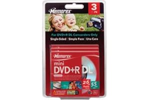 Memorex Mini DVD+R DL - 3 x DVD+R DL (8cm) - 2.6 GB (55min) 2.4X - Jewel Case - Storage Media (57378F) Category: DVD Media