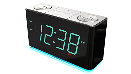 Emerson Smartset Alarm Clock Radio with Bluetooth Speaker with USB Port for iPhone/iPad/iPod/Android and Tablets, 1.4