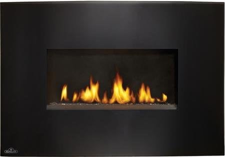 Napoleon Plazmafire VF24 Series WHVF24N 24" Vent Free Natural Gas Fireplace with Electronic Ignition Up to 9 000 BTU's Pan Style Burner Curved Glass Front and Catalytic Filtering