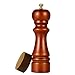 Wood Pepper Mill Grinder with Germany Carbon Steel for Fine Grinding,Smooth Touch Pepper Grinder Wooden Finish - 8 inch,Dustproof Protector Base Included by Kmatee