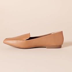 Amazon Essentials Women's Loafer Flat, Camel Faux