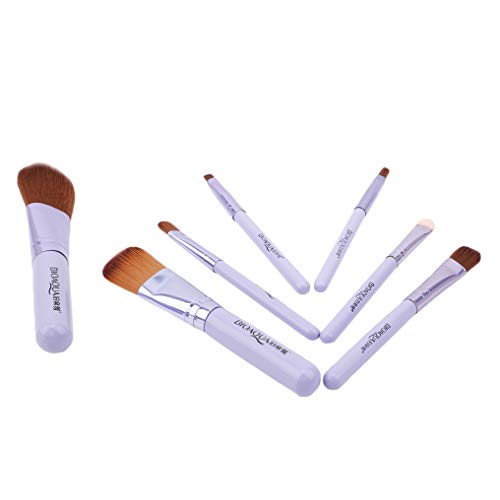 Yunzee 7PCS/Set Creative Eye Shadow Brush Loose Powder Brush Cosmetology and Hairdressing Whisk Brush Cosmetic Brush Makeup Tools Set,Peacock Purple,Fiber - Thumbnail 4