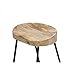 The Urban Port Antique Colonial Attractive Wooden Barstool with Iron Legs (Short)