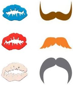 WELLSKEY Creative Silicone Drink Markers Ç Pcs Kiss &amp; 3 Pcs Mustache Style - Pack of 6 - Set # 1