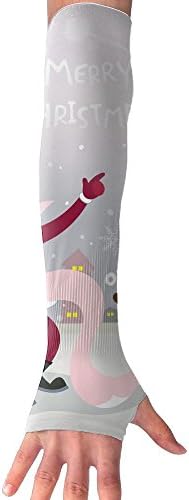 Sports Arm Sleeves Merry Christmas Sisha Claus Unisex Sun Block UV Protection Warmer Cooler Band Protective Hands Arm Cover