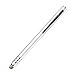 Lynktec TruGlide Mesh Fiber Stylus with Microfiber Knit Tip for All Capacitive Touch Screen Tablets, iPad, and Smartphone (Silver with Silver Clip)