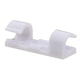 Cable Clips with Strong Self-Adhesive Pads - No Tools Required | Organize Cords and Wires for a Clean, Beautiful Home or Office | Set of 20 | White - by Titan Grip