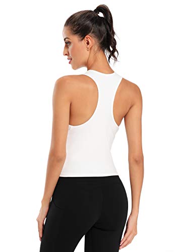 Evobak Workout Tops for Women - Yoga Shirts Racerback Crop Tops Athletic Exercise Gym Running Training Tanks Active Wear