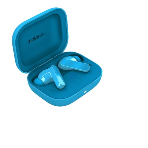 Audífonos Moto Buds Bass, cancelación de Ruido Inteligente, ultraligeros y Repelente al Agua Azul