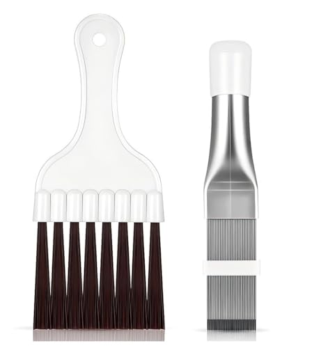 2pcs Air Conditioner Cleaning Brush, Air Conditioner Brush, Fin Cleaner, Metal Radiator Repair Tool
