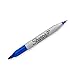 Sharpie Twin Tip Permanent Markers, Fine and Ultra Fine, Blue, 12 Count