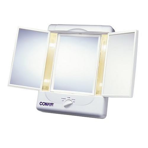 Illumina by Conair Collection Two-Sided Lighted Makeup Mirror with 3 Panels and 4 Light Settings image