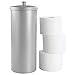 mDesign Modern Plastic Bathroom Storage and Cleaning Accessory Set - Includes Toilet Plunger, Bowl Brush, 3 Roll Toilet Paper Canister with Lid, Wastebasket Trash Can, Garbage Bin - 4 Pieces - Silver