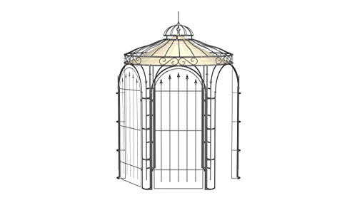 ELEO Siena wunderschöner Gartenpavillon Winterfest mit 2 x Rankgitter Edera I Stabiler Rundpavillon Anthrazit Ø 2,1 m I…