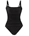 Upopby Women's Vintage Padded Push up One Piece Swimsuits Tummy Control Bathing Suits Plus Size Swimwear