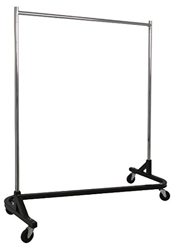 AMKO RZ/1 KD Z Knock Down Rack – Rolling Garment Rack for Home, Retail Display, Durable Square Tubing, Commercial Grade Clothing Rack. Display Racks, Fixtures