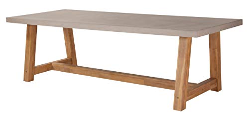 Gartentisch Beton - Tisch für ca. 10 Personen - Holz Polystone - Grau Natur - ca. L250 x B100