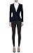 Women Double Notch Lapel Office Blazer JK43864 1073T Navy Large