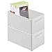 mDesign Plastic Stackable Household Storage Organizer Container Bin Box with Handles - for Media Consoles, Closets, Cabinets - Holds DVD's, Video Games, Gaming Accessories, Head Sets - Light Gray