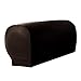 Sofa Armrest Cover Ultra Thick and Soft PU Leather Stretch Arm Cover for Recliners Sofas Chairs Loveseats Elastic Waterproof Furniture Armrest Protector for Couch(1 Pair,Brown)
