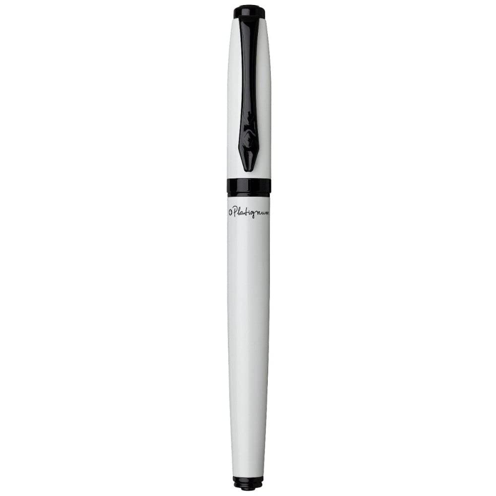 Platignum Studio White Fountain Pen with Blue Ink in Gift Box (Black Ink Refill Included) [Pack of 1] Ref: 50299