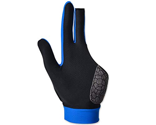 ACE SELECT Billiard Glove with Pad for Left Bridge Hand 1 Piece, 3 Fingers Elastic Lycra Stretchable Pool Cue Snooker Glove - Blue - Thumbnail 4