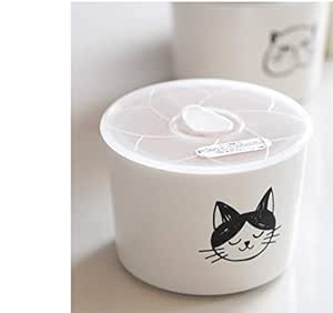 Wshuhouui Cuenco Horno De Microondas Casa Cerámica Redonda Caja ...