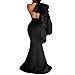 Bodycon4U Women's One Shoulder Ruffled Mermaid Long Maxi Evening Dress Gown
