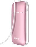 Letouch Rechargeable Hand Warmer 5200mAh Power Bank, Portable USB Electric Hand Warmers Double-Sided Heating Mobile External Battery Charger Best Gift in Winter for Women,Man (7800mAh Rose Gold)