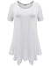 BELAROI Womens Basic Solid Loose Fit Short Sleeve Tunic T Shirt (3X, White)