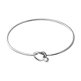 SENFAI Personally Simple Knot Open Bangles Bracelet Tie the Knot Bridesmaid Gift Cuff Bracelet (silver plated)