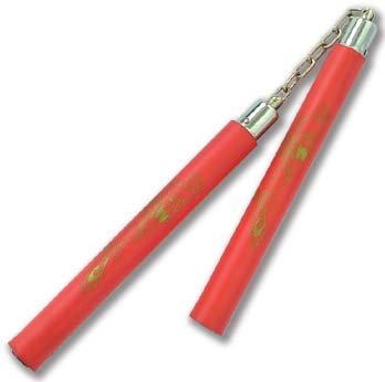 Nunchaku: Foam w/Chain Red w/Dragon