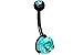 Blackline IP Plated Surgical Steel Aqua Blue CZ Double Jeweled Belly Button Ring