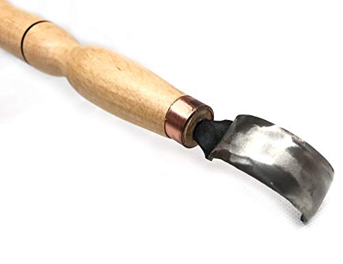 Wood Carving Hook Knife - Long Handle 12". Spoon Carving Tool for Spoons, Bowls, kuksa and Cups carvings - Basic Crooked Knife for Professional Spoon Carvers and Beginners by STAMESKY.