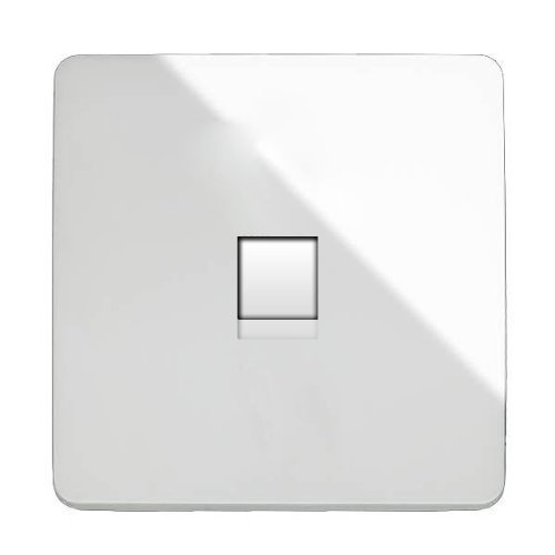 Trendi Switch Artistic Modern Glossy Telephone Socket White