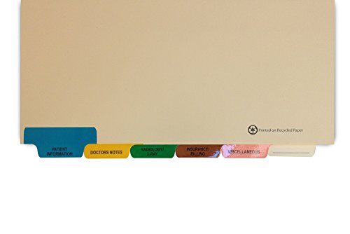 Medical Arts Press Match Chiropractic Medical Chart Index Dividers- 6 Tabs, Letter Size, Manila, End Tab (65 Sets/Box)