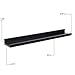 Wallniture Denver Wall Mounted Bookshelf for Kids Room and Nursery, Floating Wall Shelf and Photo Ledge 22 Inch, Black, Set of 2