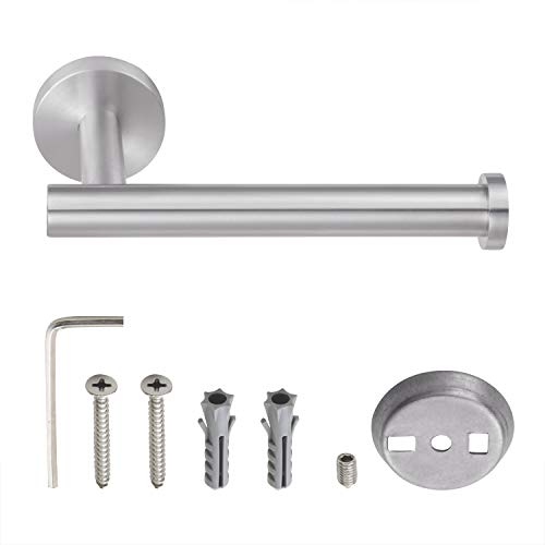 Nolimas Brushed Nickel Toilet Paper Holder SUS304 Stainless Steel Half Open Round Wall Mounted Rustfree Bathroom Hotel 5 inch TP Holder Kitchen Washroom Tissue Roll Dispenser