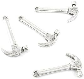 Jewelry Making Charms PBDT07 Hammer Pendant Ancient Silver Findings Craft Supplies Bulk Lots