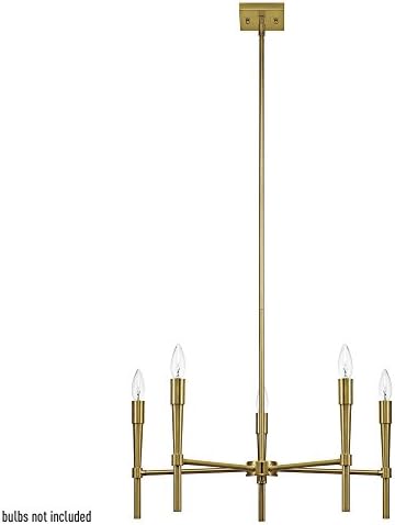 Globe Electric 65956 Novogratz 5-Light Chandelier, Brushed Brass Finish