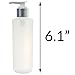 6 oz Clear Natural Refillable Plastic Squeeze Bottle with Silver Pump Dispenser (3 Pack) + Labels