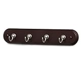 Spectrum Diversified Four Hook Key Rack, Walnut Wood/Satin Nickel (Kitchen)