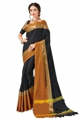 perfectblue women's with blouse piece silk saree