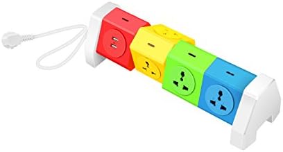 Electric Power Strip 2500W – 7 Outlet Plugs with 2 USB Slot + 6.5ft Cord Wire Extension - Surge Protector Universal Socket Charging Station for PC, Laptops &amp; Mobile Devices Office 10A