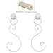 MyGift Elegant White Metal Wall Mounted Window Treatment Curtain Tieback Drapery Holdback - Set of 2