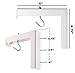 Mount-It! Projector Screen Wall Mount L-Brackets - Wall Hanging Bracket For Home Projector and Movie Screens, 6 inch Adjustable Mounting Hooks for Projection Screen, 1 Pair, White, 66 Lb Capacity Each