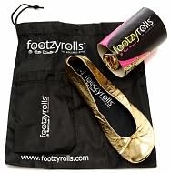 Footzyrolls The Rollable Shoe, Glittery Gold, Extra Small 1 pr